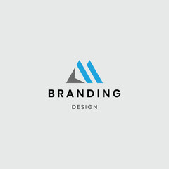 Modern abstract M icon for corporate branding.