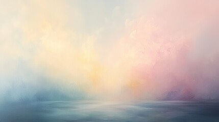 Fototapeta premium Dreamy pastel landscape with soft light and gentle water reflections