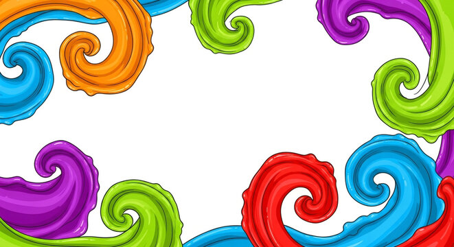 Colorful swirls isolated on white background, a vibrant and playful design element perfect for adding a touch of whimsy and creativity to any project