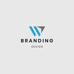 Geometric abstract W logo for digital brand.
