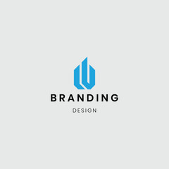 Modern abstract WB shape logo with artistic style.