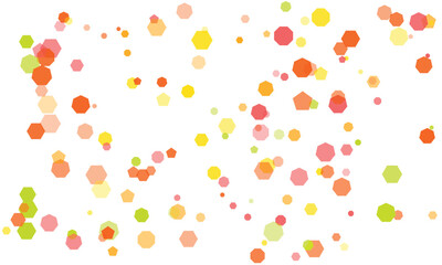 Abstract Background with Colorful Octagons Floating and Layered on White Surface
