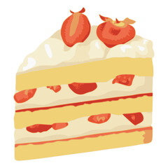 Midsommartårta Swedish midsummer strawberry cake flat color vector illustration template design