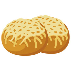 Ostfrallor Swedish cheese buns flat color vector illustration template design