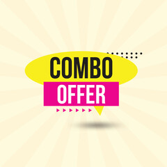 Eye catching combo offer badge with yellow and pink colors on light yellow background
