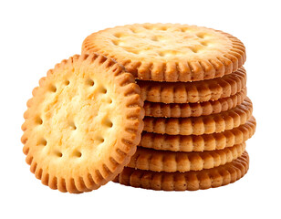 Stack of round, light-brown cookies