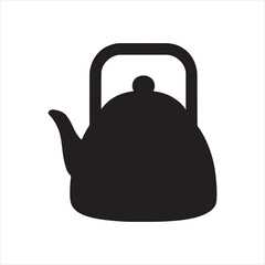 Obraz premium Elegant Black Teapot Silhouette on White Background a Symbol of Warmth and Tradition perfect for Kitchen Decor and Tea Culture Designs