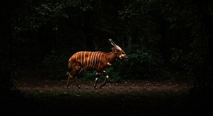 Forest antelope in low light