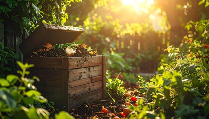 Sunny garden compost bin
