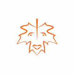 Maple Leaf Human Face Logo Design