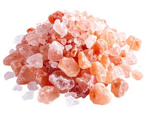 Pile of coarse pink Himalayan salt crystals
