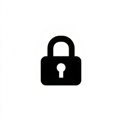 Secure Data Protection A Simple Black Padlock Icon for Cybersecurity