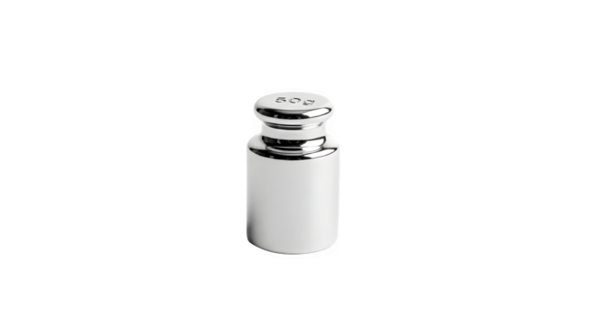 Calibration weight isolated on transparent background, a precise instrument for ensuring accuracy in measurement and maintaining quality control standards