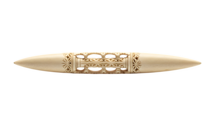 Vintage ivory needle isolated on transparent background, a delicate and ornate tool showcasing craftsmanship and elegance from a bygone era of sewing