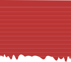 Red lined note, notebook paper illustration. | Red note paper on transparent background	