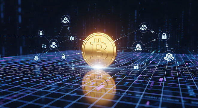 Blockchain Finance And Cryptocurrency Concept