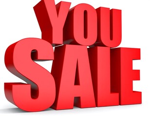 Red 3D text "YOU SALE