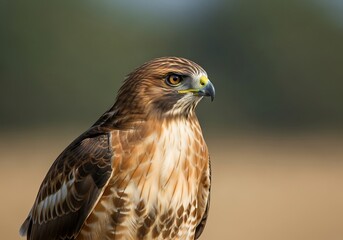 Fototapeta premium Majestic Red-tailed Hawk Portrait on Soft Background with Sharp Detail
