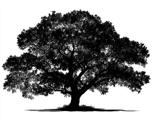 Fototapeta premium Silhouette of a large tree