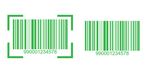 Realistic barcode icon for design. Barcode icon. Vector illustration. Collection of barcode icon for product identification.