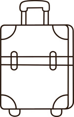 a suitcase is shown in a line drawing