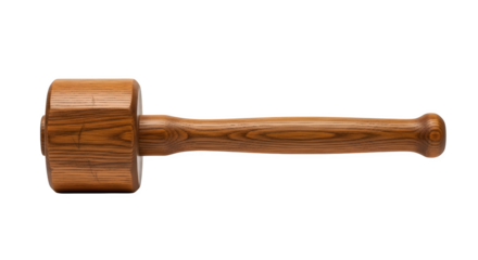 Wooden mallet isolated on transparent background, a versatile tool for woodworking, carpentry, and various crafting projects with its sturdy construction
