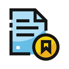 Icon of a document with a bookmark badge