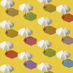 Umbrellas on a yellow background