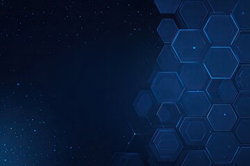Abstract technological hexagons on a dark background
