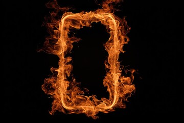 Fiery rectangle frame against a black background