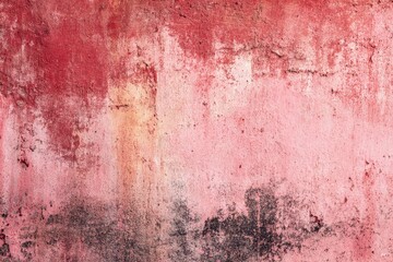 Obraz premium Aged, weathered, crimson-toned wall