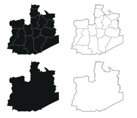 Ayutthaya map is a province of Thailand, Graphic vector