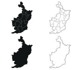 Buriram map is a province of Thailand, Graphic vector