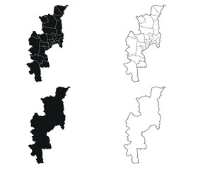Chiang Mai map is a province of Thailand, Graphic vector