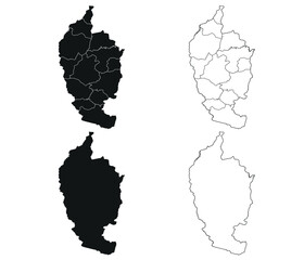 Maha Sarakham map is a province of Thailand, Graphic vector