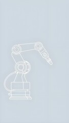 Minimal line art of robotic manufacturing arms