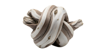 Decorative nautical knot made of wood, isolated on transparent background, adds a touch of maritime charm to any space with its intricate design