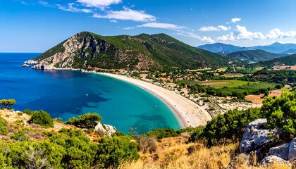 Obraz premium Panoramic view of a secluded bay