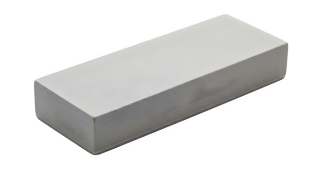 Concrete block for construction isolated on transparent background rectangular cement brick for building walls and foundations with a smooth surface