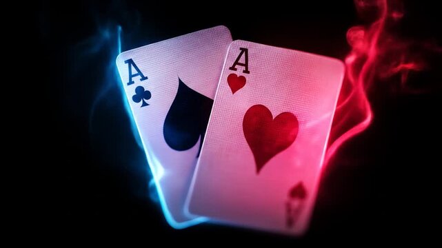 Playing cards ace pair