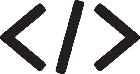 Modern programming symbol for web developers and software engineers, a sleek icon representing coding, a visual element for creative projects