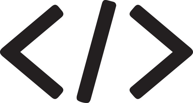 Modern programming symbol for web developers and software engineers, a sleek icon representing coding, a visual element for creative projects