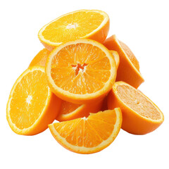 Fototapeta premium Heap of Fresh Orange, clipping path isolate on transparency background