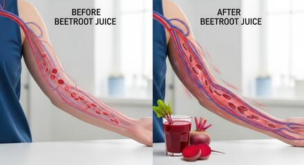 Beetroot Juice Effect: Blood Flow Comparison Before and After Consumption