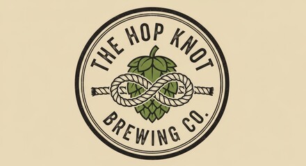The Hop Knot Brewing Co. logo featuring a hop and rope knot design