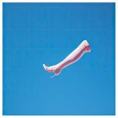 A floating leg in pastel shades