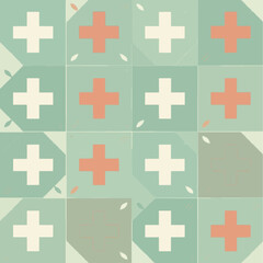 Fototapeta premium Seamless Geometric Plus Signs Grid Pattern Vector