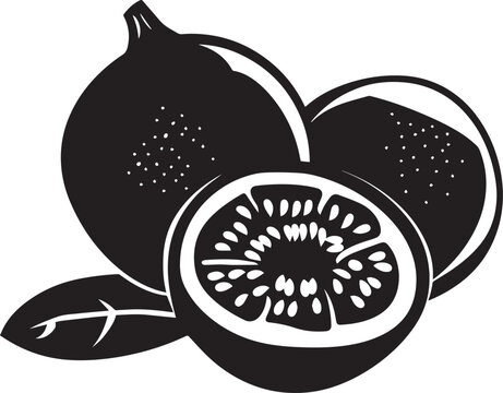 black and white figs fruit cut open clip art preview