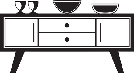 Buffet furniture icon clean simple linear