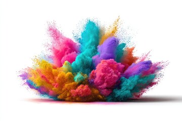 Colorful powder explosion on white background (5)